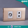 Igoto South American 2 Gang 2pin Wall Switch e Socket